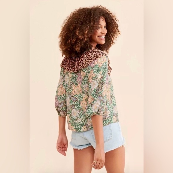 KACHEL X ANTHROPOLOGIE MIXED PRINT PEASANT BLOUSE - Picture 6 of 12